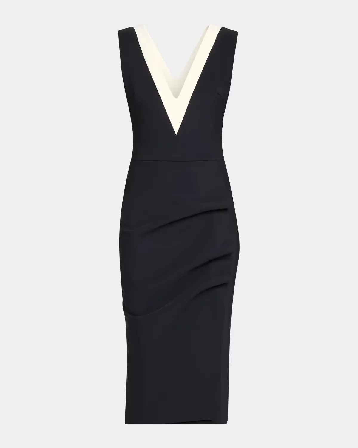 Kassia Contrast-Trim Bodycon Midi Dress