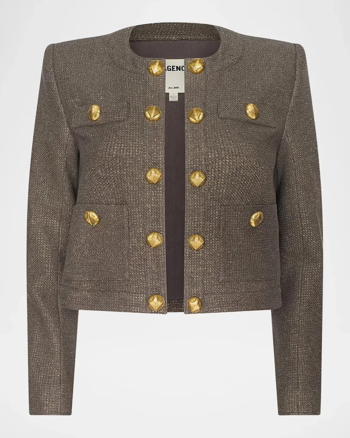 Kahlia Textured Collarless Jacket by L & apos;AGENCE