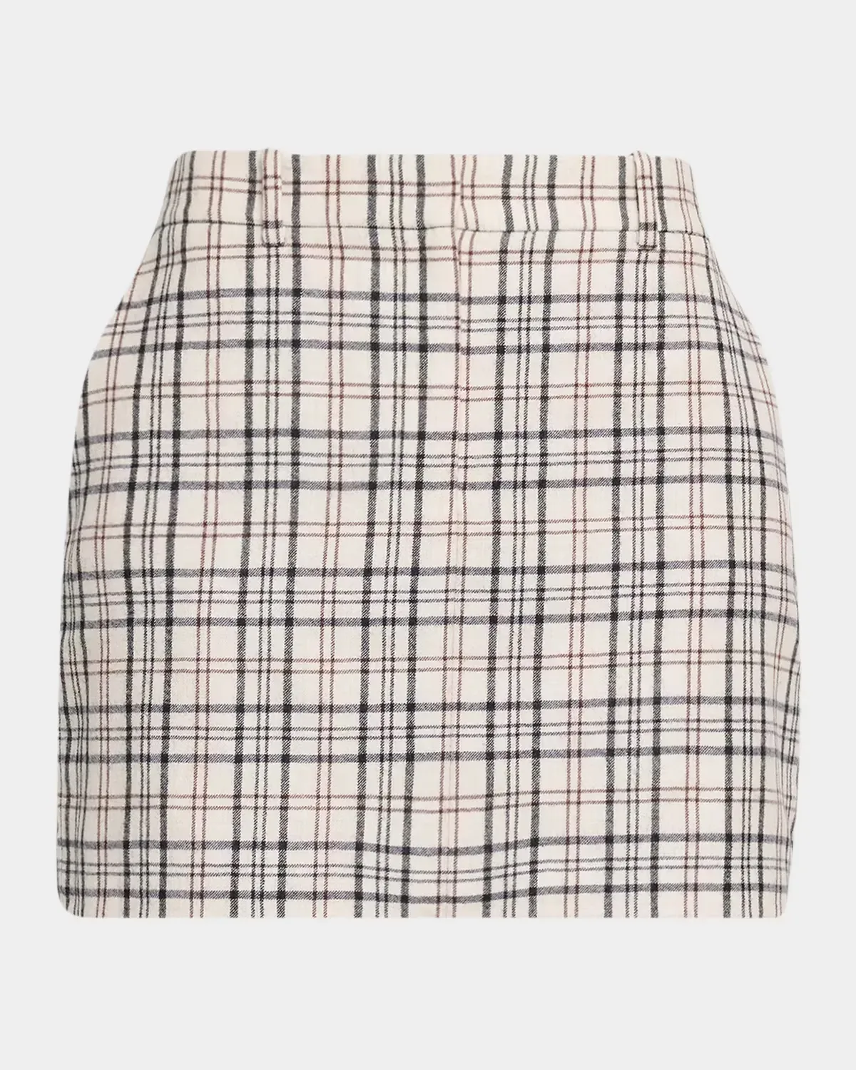 Plaid Wool Mini Trouser Skirt by Theory