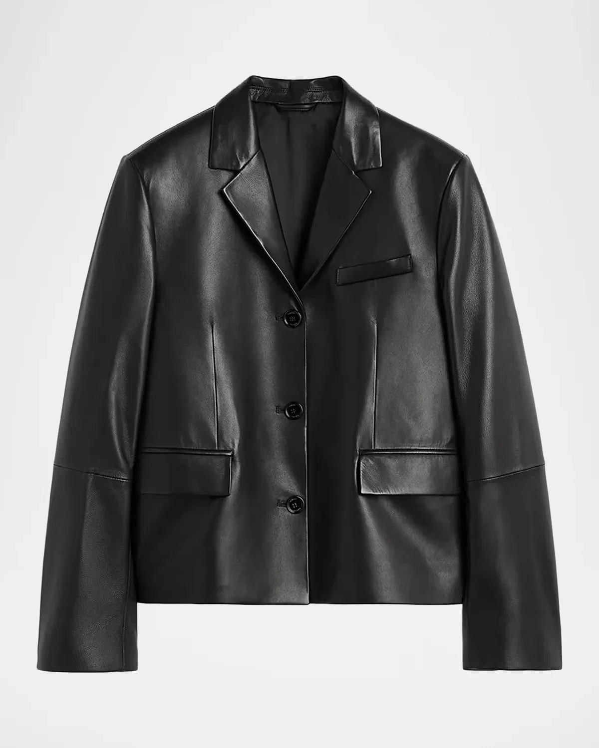 Short Leather Blazer by Totême