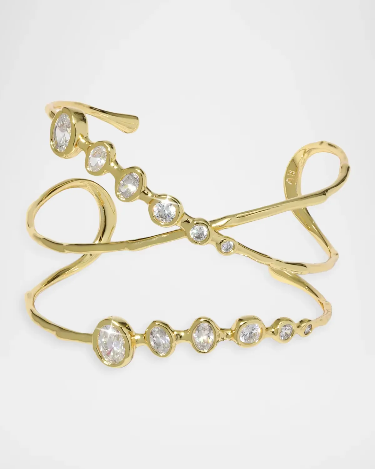 Asterales Gold Mixed CZ Orbiting Cuff Bracelet by Alexis Bittar
