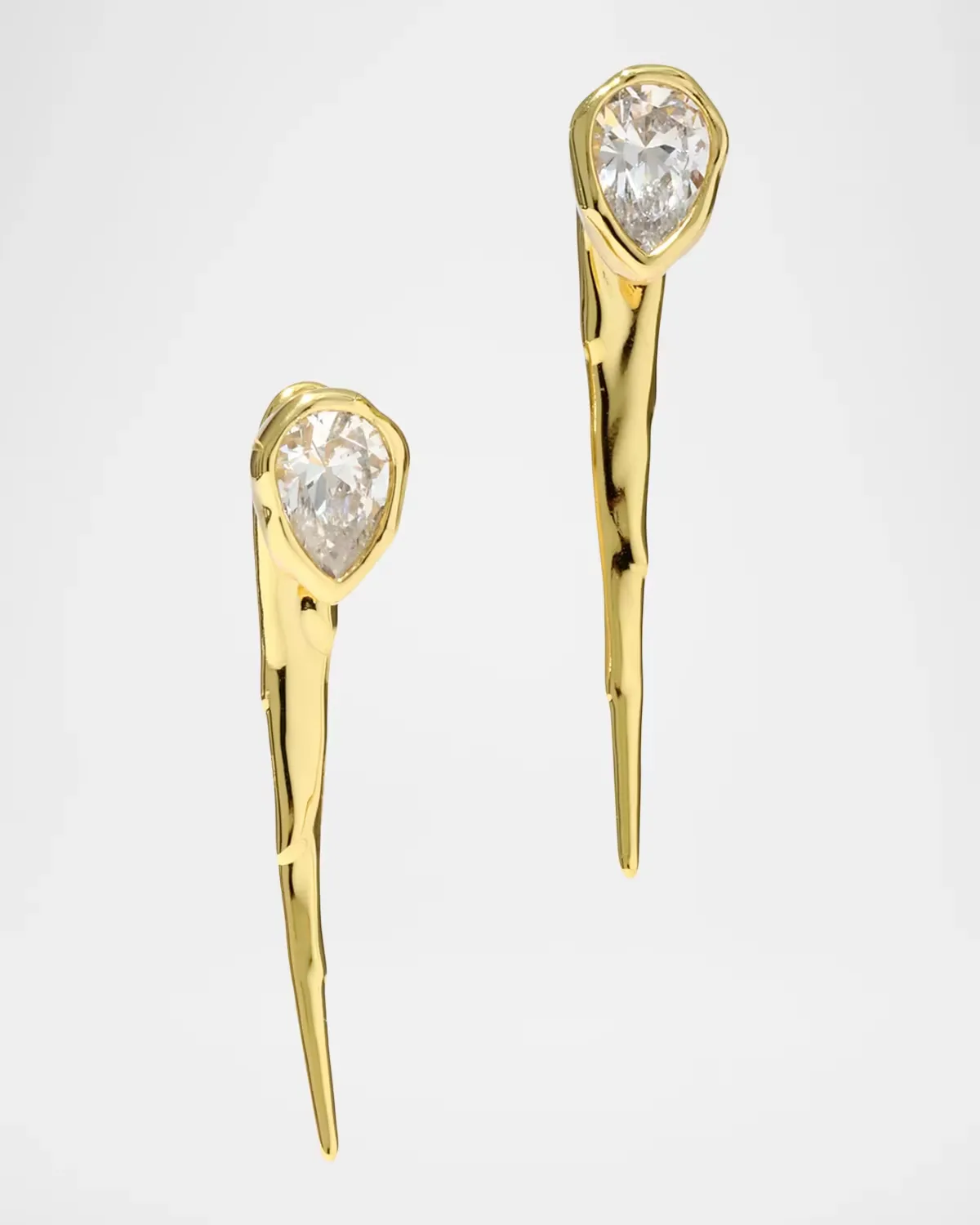 Asterales Cubic Zirconia Spear Front-Back Earrings
