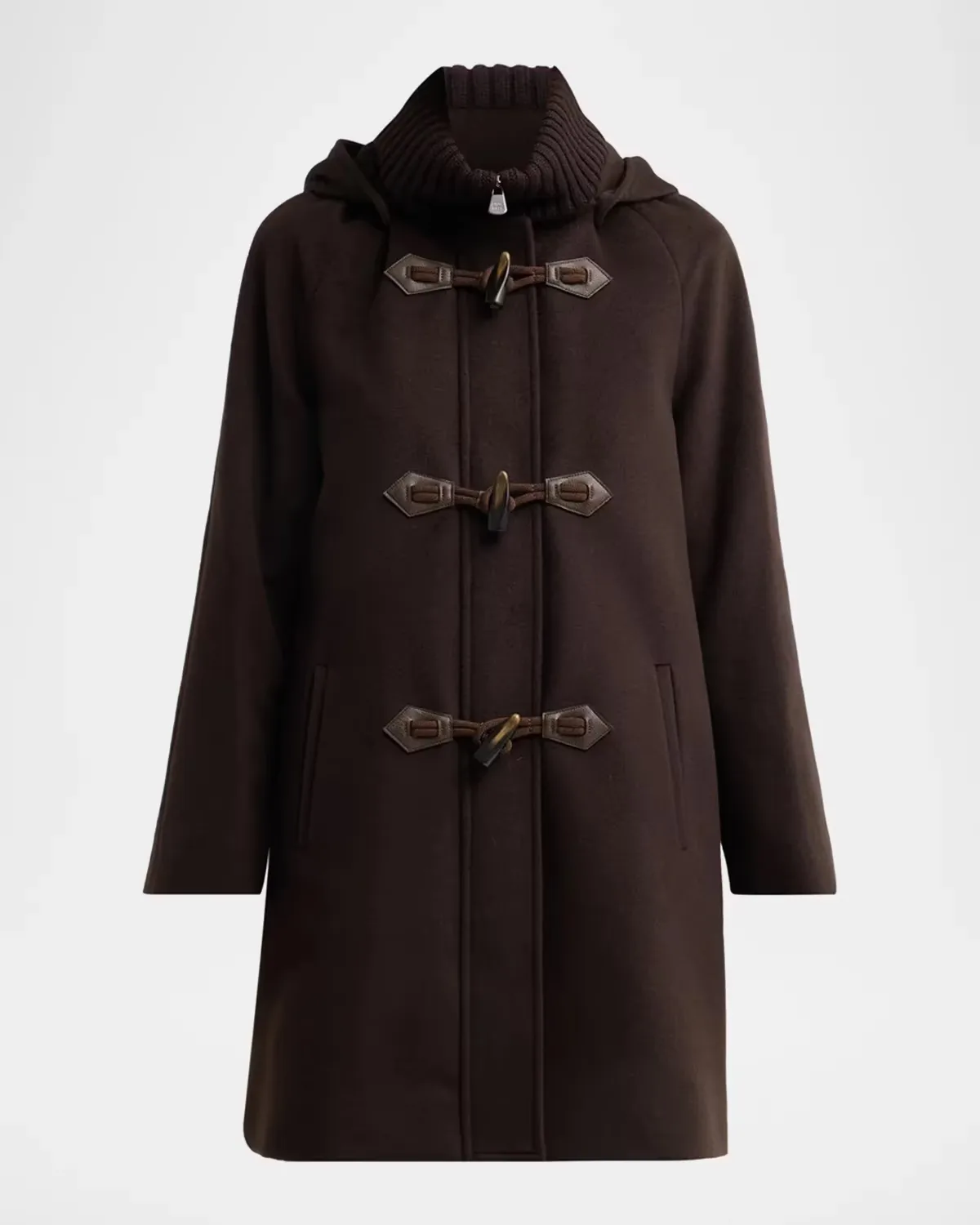 Virgin Wool Toggle Hooded Coat by Cinzia Rocca