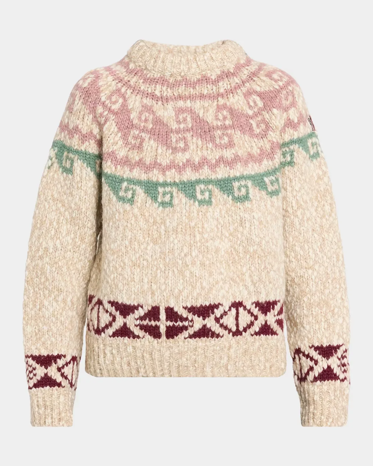 Wool Fair Isle Crewneck Sweater by Moncler