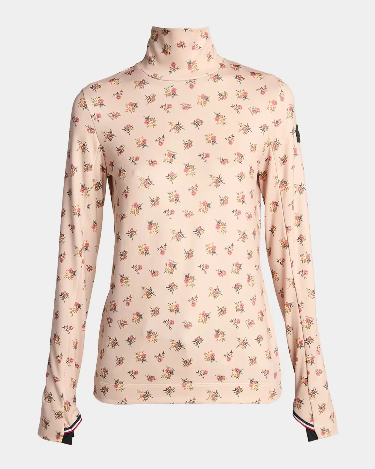Floral-Print Turtleneck Base Layer Top by Moncler