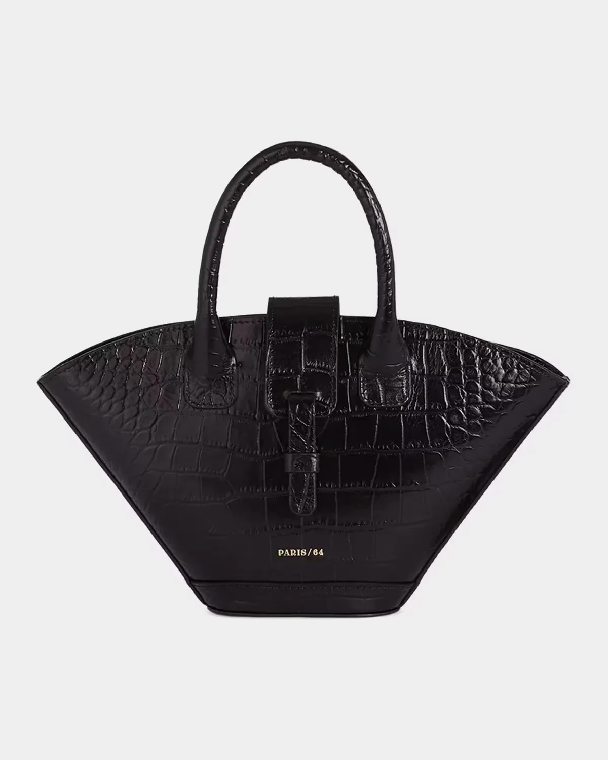 Lumire Mini Croc-Embossed Leather Top Handle Bag by PARIS/64