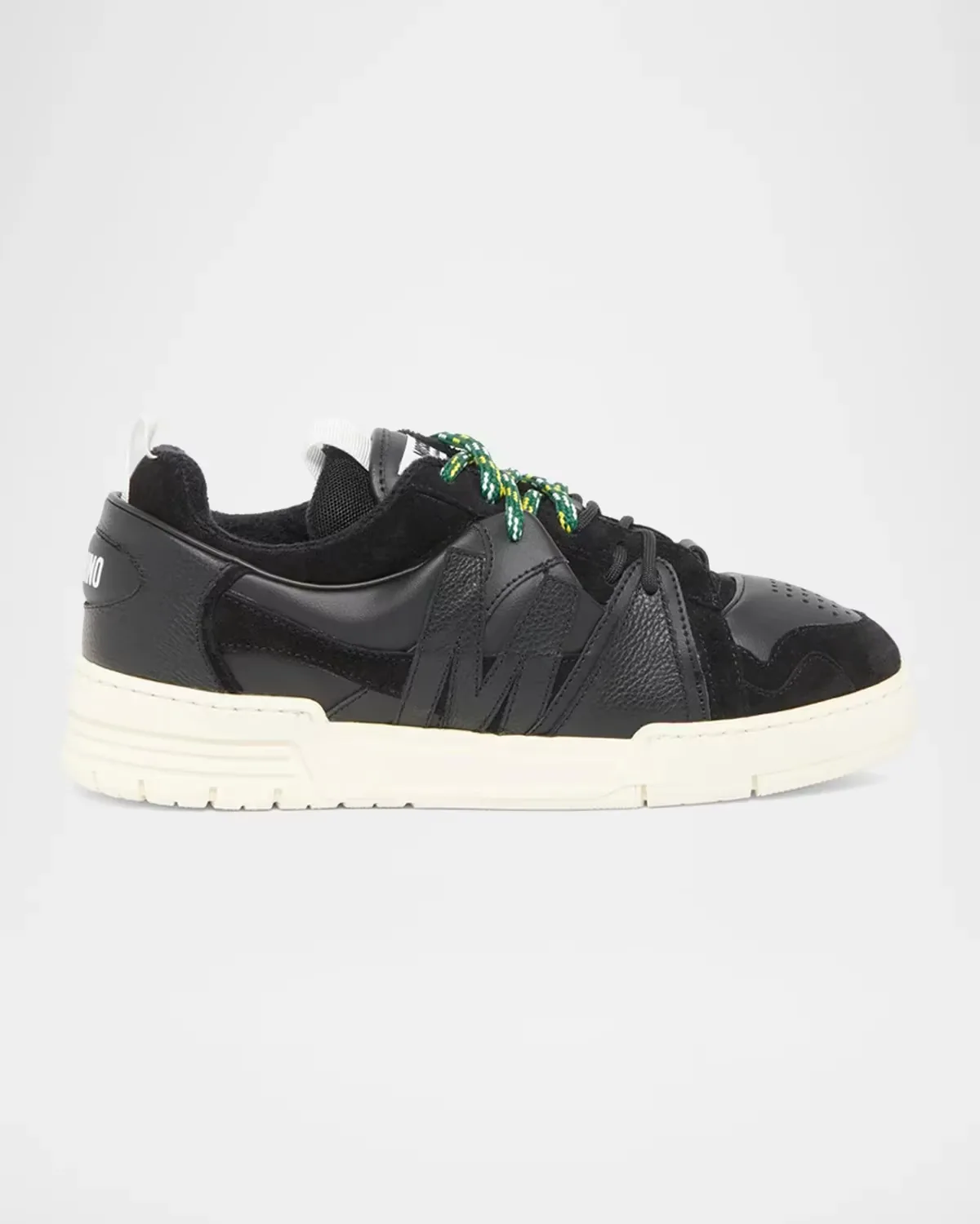 Leather & Velvet Low-Top Sneakers by Moschino