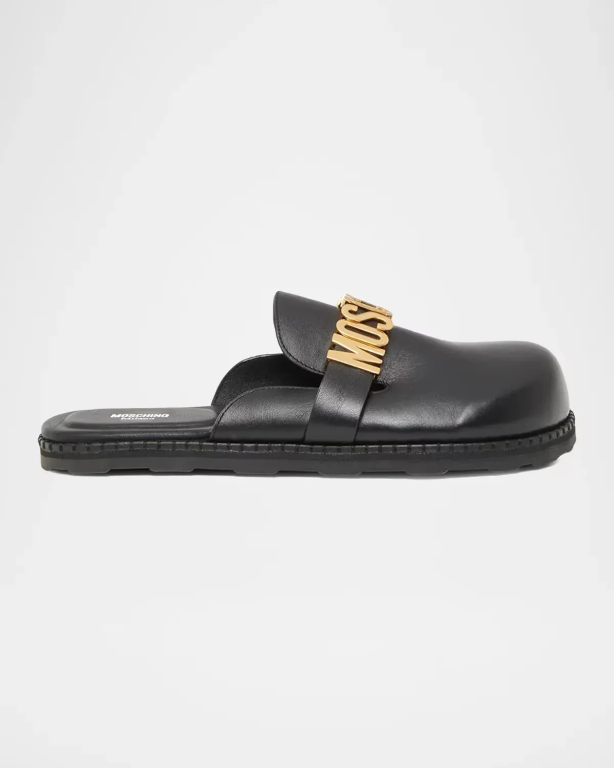Logo Faux-Leather Mules by Moschino