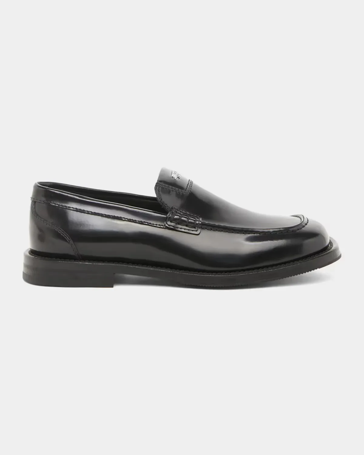 Logo Leather Loafers by Moschino