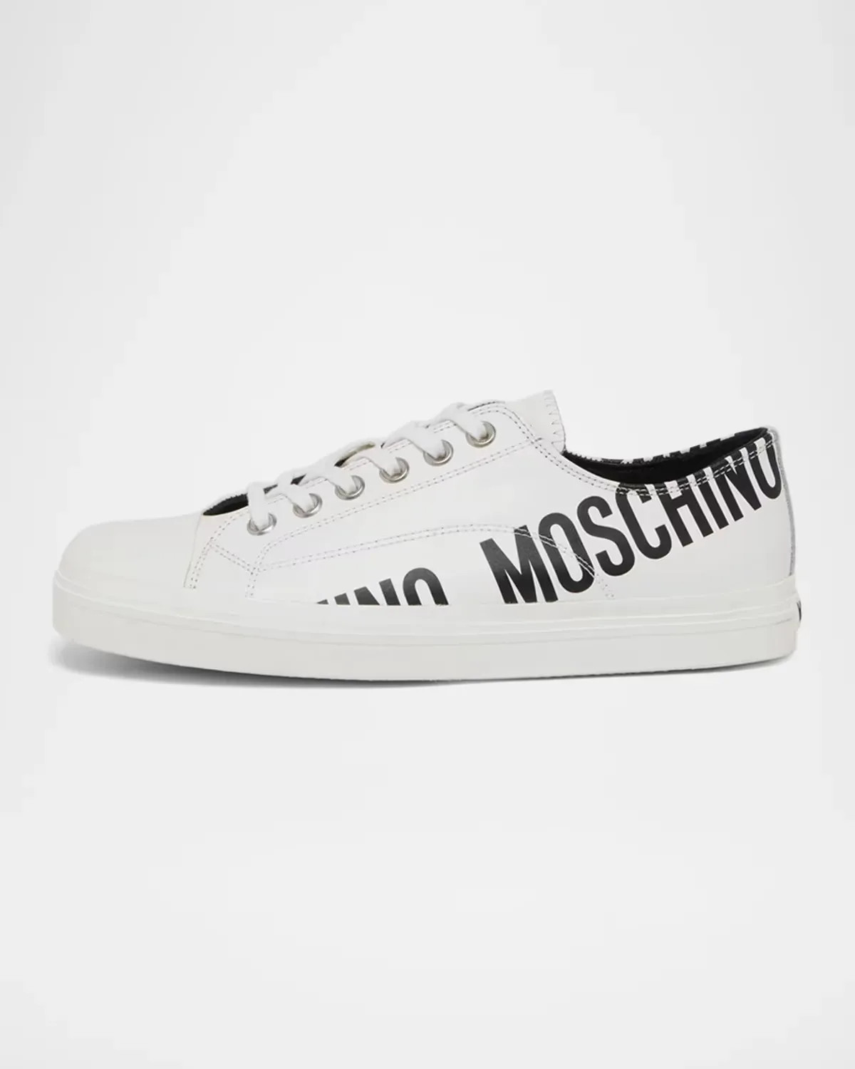 Logo Faux-Leather Low-Top Sneakers by Moschino