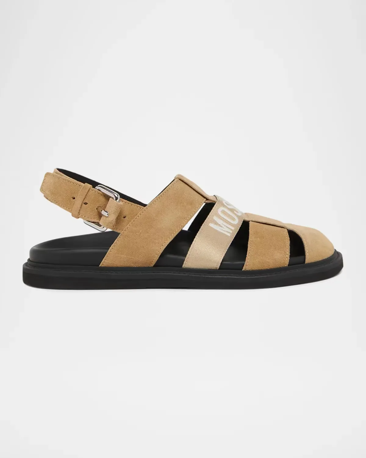 Logo Suede Fisherman Sandals by Moschino