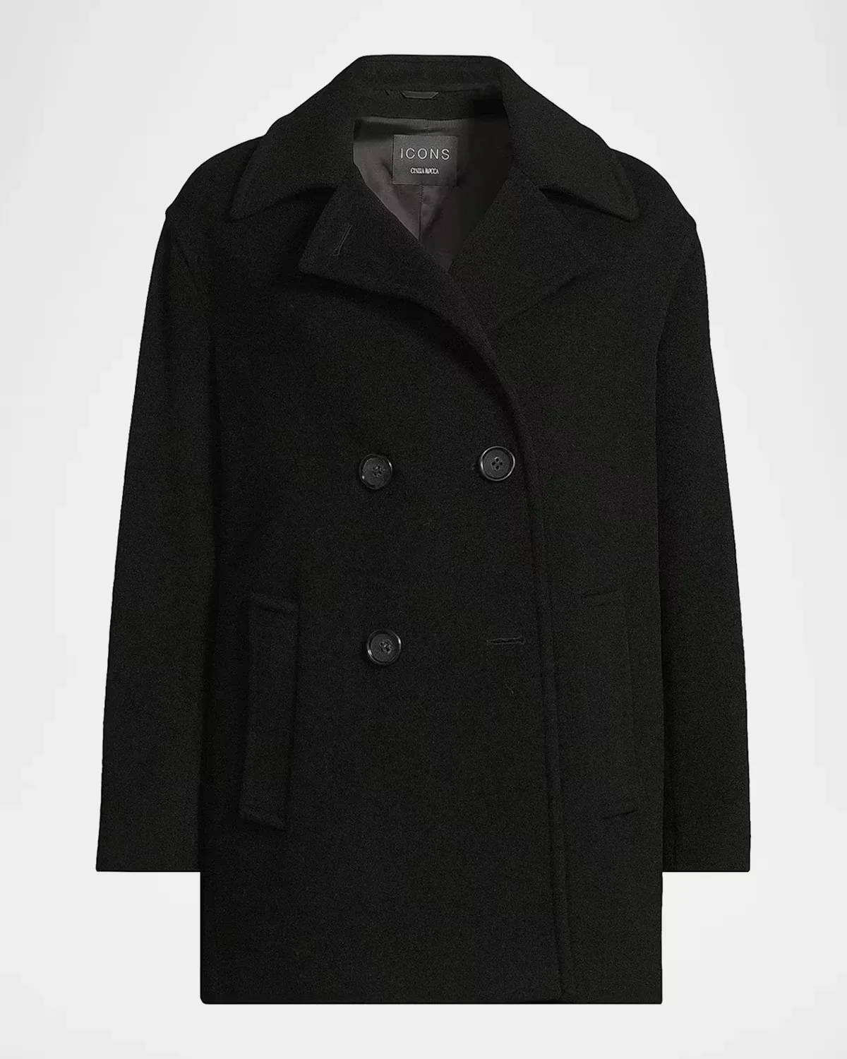 Icons Notch Collar Double-Breasted Peacoat by Cinzia Rocca