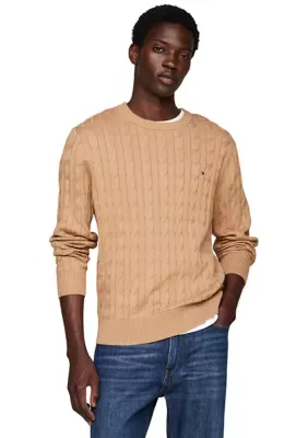 Classic Cotton Cable Crew Neck Sweater by Tommy Hilfiger