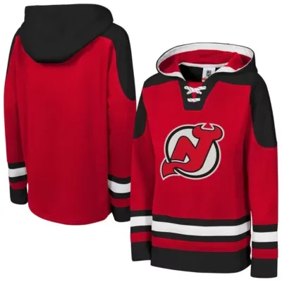 NHL New Jersey Devils Ageless Must Have Home V-Neck Pullover Hoodie by Outerstuff