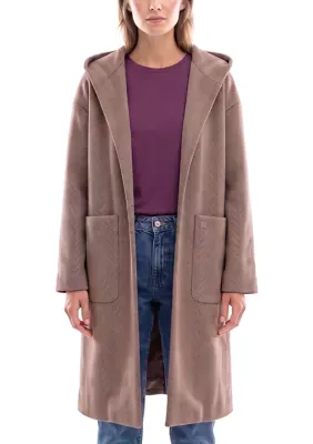 Hooded Tie Belt Downtown Coat