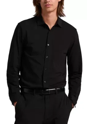 Long Sleeve Cotton Knit Shirt by Perry Ellis