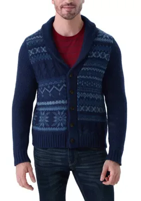Fair Isle Shawl Collar Cardigan by Nautica