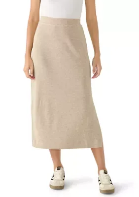 Rib-Knit Side Slit Skirt by Fever
