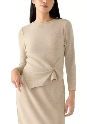 Twist Front Rib Knit Top by Fever