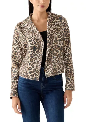 Faux Suede Animal Print Jacket by Fever