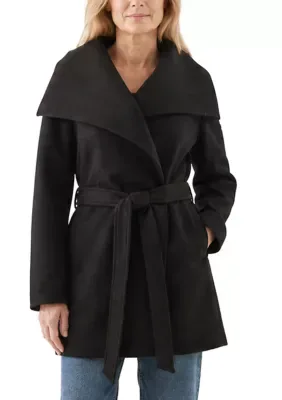 Belted Wrap Coat by Nicole Miller