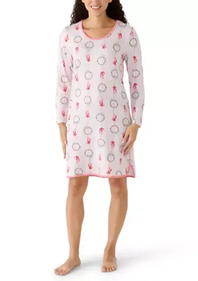 Striped Stockings Print Sleep Shirt by Pajamarama