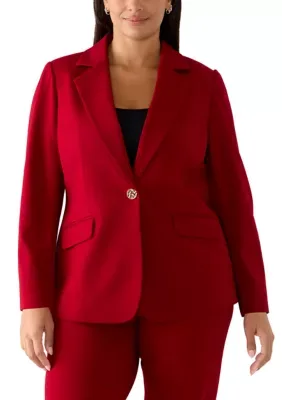 One Button Compression Blazer by Anne Klein