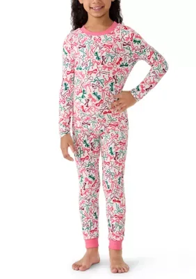 Sleepy Bow Print Pajama Set by Pajamarama