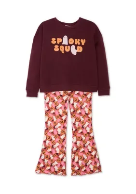 Halloween Graphic Flare Pants Set by Derek Heart