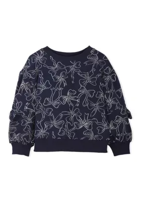 Bow Print Fleece Sweatshirt by Crown & Ivy
