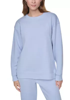 Sport Embroidery Logo Fleece Crew Neck Sweatshirt