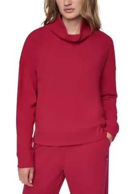 Sport Rib Funnel Neck Pullover by DKNY