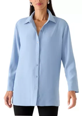 Soft Twill Button Front Shirt by Calvin Klein