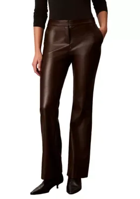 Vegan Leather Bootcut Pants by Calvin Klein