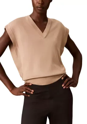 Fine Gauge Extended Shoulder Sweater by Calvin Klein