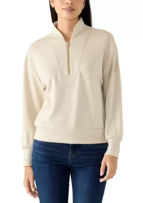 1/4 Zip Knit Scuba Top by Philosophy