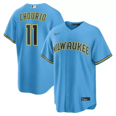 MLB Nike Jackson Chourio Milwaukee Brewers Road Replica Jersey by Nike
