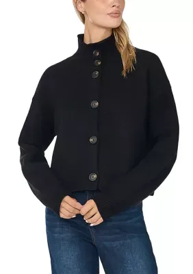 Button Front Long Sleeve Sweater by CeCe