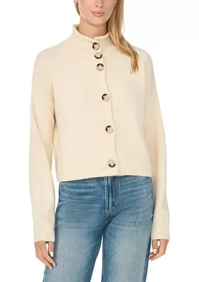 Button Front Long Sleeve Sweater