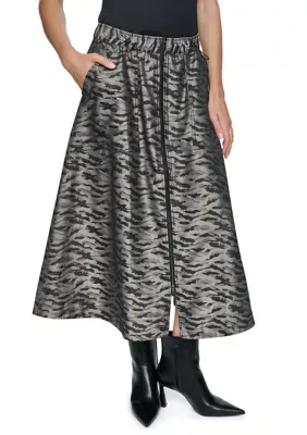 Animal Print Jacquard A-Line Skirt by DKNY