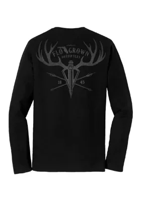 Long Sleeve Bow Hunt Arrow Graphic Shirt by Flogrown