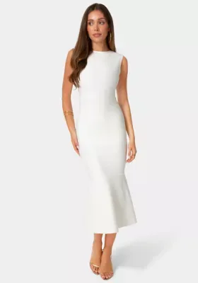 Cap Sleeve Bandage Flounce Dress by bebe
