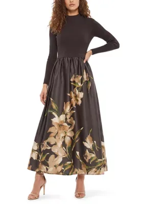 Floral Twofer Sweater Dress by Taylor