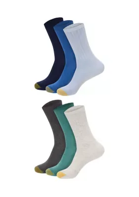 Ribbed Crew Socks - 3-Pack by Gold Toe