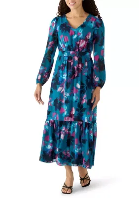 Balloon Sleeve Smocked Back Dress by Kasper