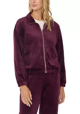 Zip Front Velour Jacket