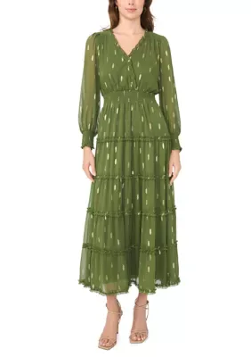 V-Neck Maxi Dress by Msk