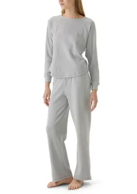 Brushed Knit Top and Thermal Pants Set by Olive  Oak