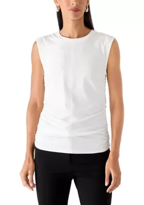 Side Ruched Sleeveless T-Shirt