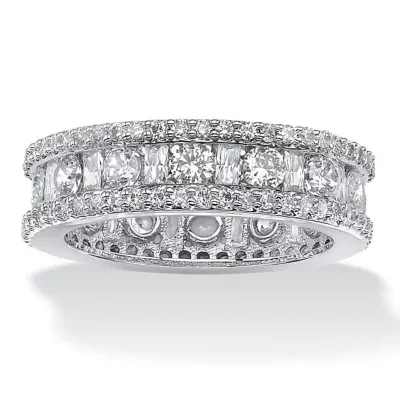 3.22 TCW Cubic Zirconia Eternity Ring Platinum-Plated Sterling Silver by Seta Jewelry